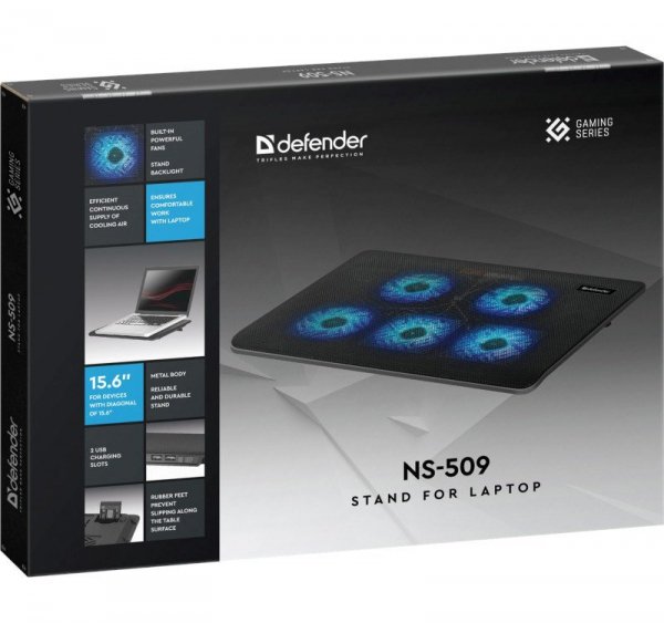 DEFENDER PODSTAWKA CHŁODZĄCA POD LAPTOPA NS-509 15.6&quot; 5W 2XUSB 29509