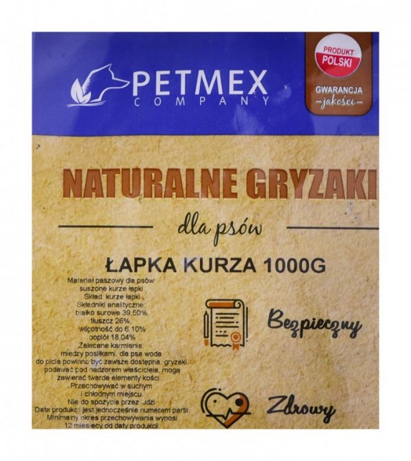 PETMEX Łapka kurza - gryzak dla psa - 1 kg