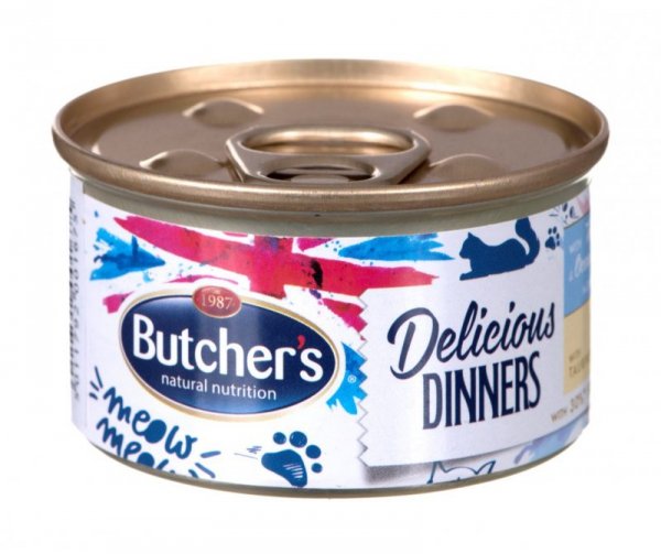 Butcher’s Delicious Dinners Cat - mokra karma dla kota  z tuńczykiem i rybami oceanicznymi w formie musu - puszka - 85 g