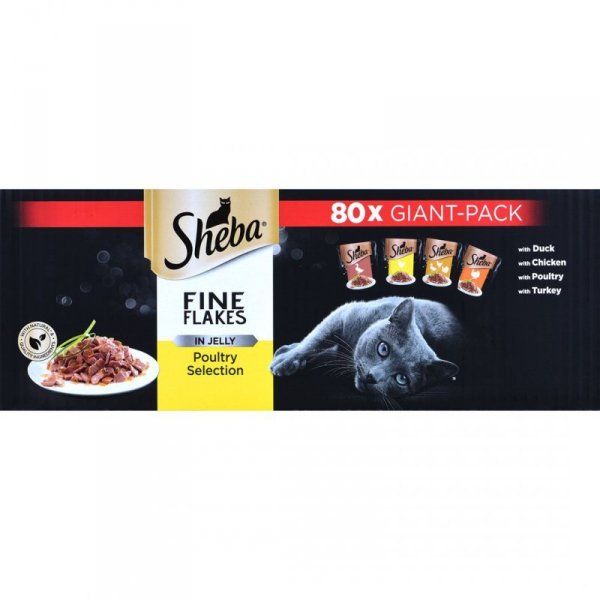 SHEBA Delicacy Drobiowe Smaki w galaretce - mokra karma dla kotów - 80x 85 g