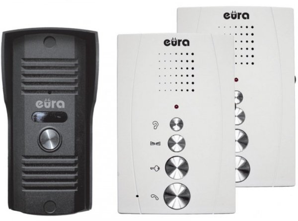 DOMOFON &#039;EURA&#039; ADP-51A3 &#039;DIFESA&#039; - 1-rodzinny, 2 unifony, interkom, (biały)