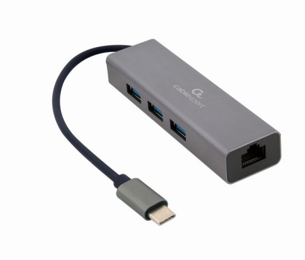 GEMBIRD ADAPTER USB-C -&gt; LAN RJ-45 1GB NA KABLU HUB 3X USB 3.1