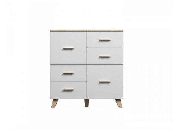Komoda LOTTA 110 2D4S biały+ dąb sonoma