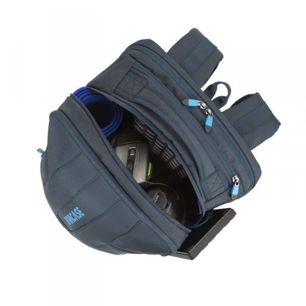 RIVACASE PLECAK NA LAPTOP DLA GRACZY 17,3&quot; BORNEO, GRANATOWY, GAMING, Z MATERIAŁU WODOODPORNEGO