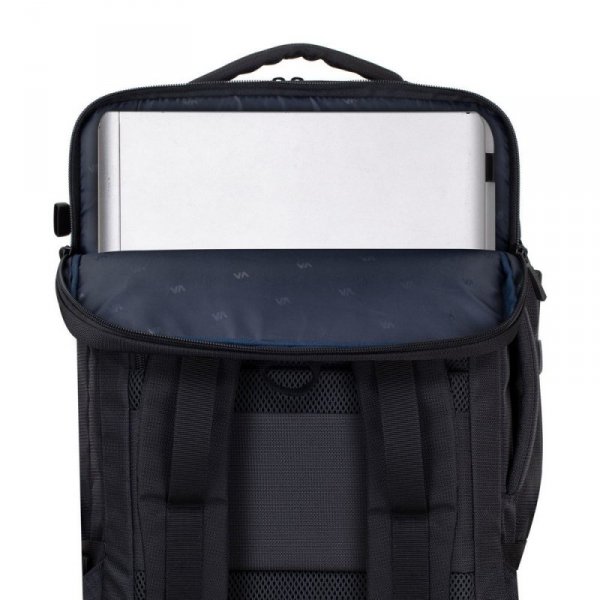 RIVACASE PLECAK PODRÓŻNY NA LAPTOP 17,3&quot; TEGEL, CZARNY, 23L, MATERIAŁ WODOODPORNY, KIESZENIE NA UBRANIA, TABLET, SMARTFON