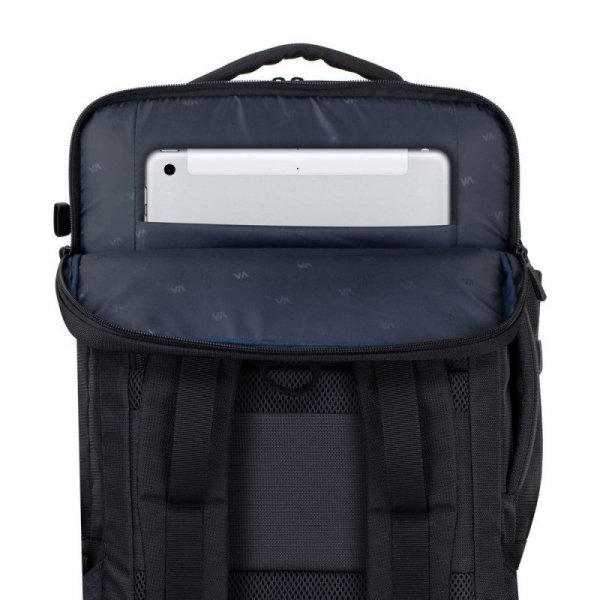 RIVACASE PLECAK PODRÓŻNY NA LAPTOP 17,3&quot; TEGEL, CZARNY, 23L, MATERIAŁ WODOODPORNY, KIESZENIE NA UBRANIA, TABLET, SMARTFON