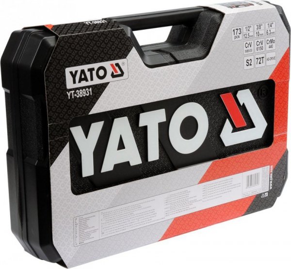 Zestaw kluczy nasadowych 1/2&quot;1/4&quot;3/8 &quot;173szt YT-38931 YATO