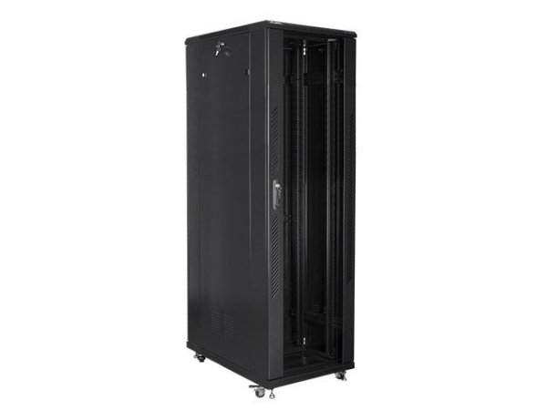 Szafa jednosekcyjna, zamykana na zamek Lanberg FF01-8042-12B (42U; 19&#039;&#039;; 2050mm / 800mm / 1000 mm; stojąca; Pełne, Szk