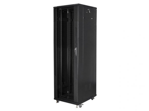 Szafa jednosekcyjna, zamykana na zamek Lanberg FF01-6842-12B (42U; 19&#039;&#039;; 2050mm / 600mm / 800 mm; stojąca; Pełne, Szkl