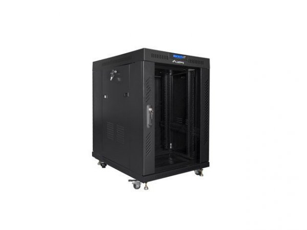 LANBERG SZAFA STOJĄCA RACK 19&quot; 15U 600X800 DRZWI SZKLANE LCD CZARNA FF01-6815-12BL (FLAT PACK)