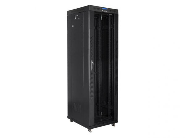 LANBERG SZAFA STOJĄCA RACK 19&quot; 42U 600X800 DRZWI SZKLANE LCD CZARNA FF01-6842-12BL (FLAT PACK)