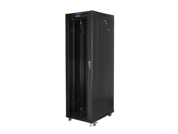 LANBERG SZAFA STOJĄCA RACK 19&quot; 42U 800X800 DRZWI SZKLANE LCD CZARNA FF01-8842-12BL (FLAT PACK)