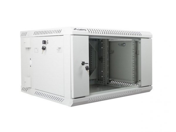 LANBERG SZAFA WISZĄCA DWUSEKCYJNA 19&quot; 6U 600X600 (DRZWI SZKLANE, SZARA RAL7035)