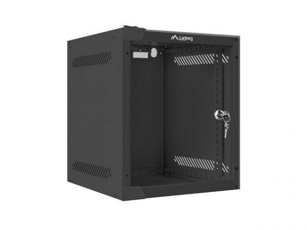 Szafa jednosekcyjna Lanberg WF10-2306-10B (6U; 329mm / 280mm / 310 mm; wisząca; Szklane; 10&quot;; kolor czarny)