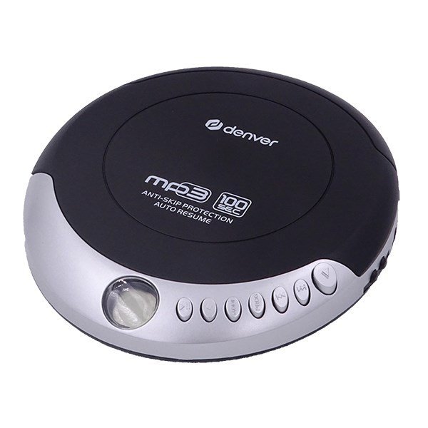 Discman z funkcją automatycznego wznawiania i anti-shock czarno-srebrny