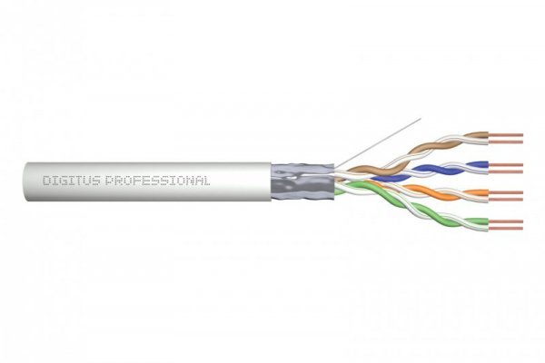 Digitus Kabel instalacyjny kat.5e, F/UTP, Eca, AWG 24/1, PVC, 305m, szary, karton