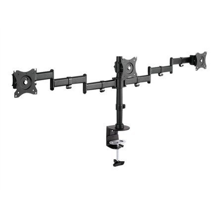 Stojak biurkowy potrójny (zacisk) 3xLCD max. 27&quot;max. 8kg uchylno-obrotowy 360° (PIVOT)