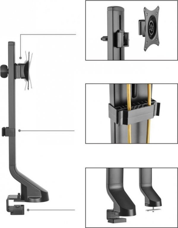 Uchwyt biurkowy do monitora Maclean MC-853 (biurkowy; 17&quot; - 32&quot;; max. 8kg)