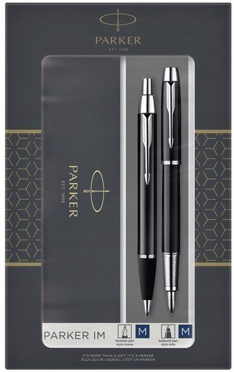 Parker 2093215 zestaw piór Czarny, Srebrny 2 szt.