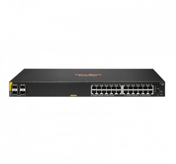 Aruba 6100 24G Class4 PoE 4SFP+ 370W Zarządzany L3 Gigabit Ethernet (10/100/1000) Obsługa PoE 1U Czarny