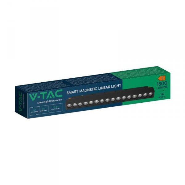 Oprawa Szynosystemu 48V V-TAC 14W LED SMART WiFi TRACKLIGHT 3w1 Czarna VT-3614 2700K-6400K 1300lm