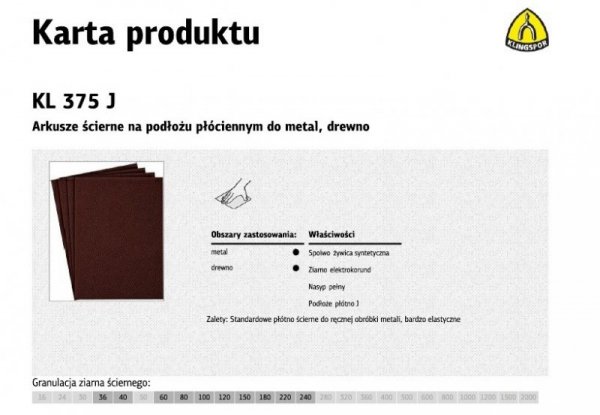 K.PŁÓTNO ARK. P 120   KL375J  /50szt.