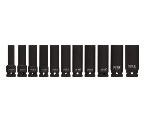 YATO nasadki udarowe długie 1/2&quot; 10-24mm 11szt