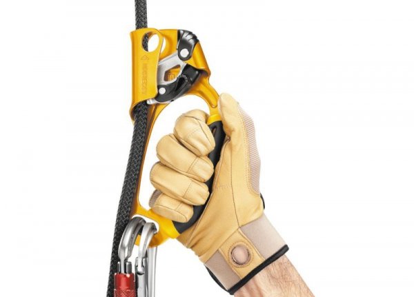 Przyrząd zaciskowy Petzl ASCENSION prawy czarno-żółty