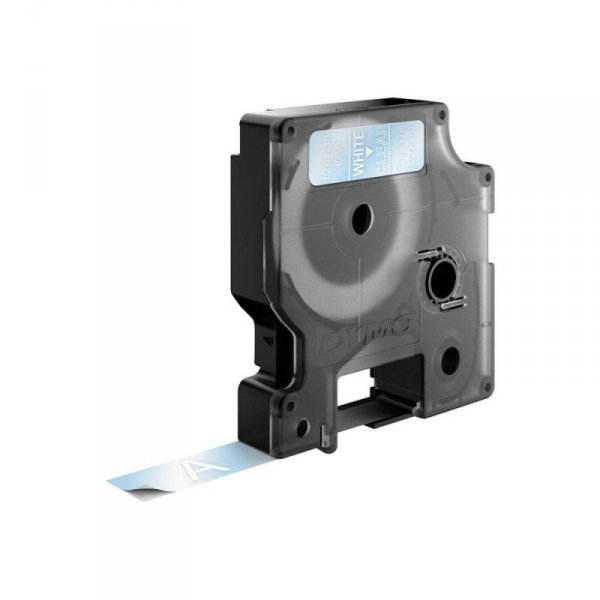 DYMO D1 - Standard Etykiety - Biały na przezroczystym - 12mm x 7m