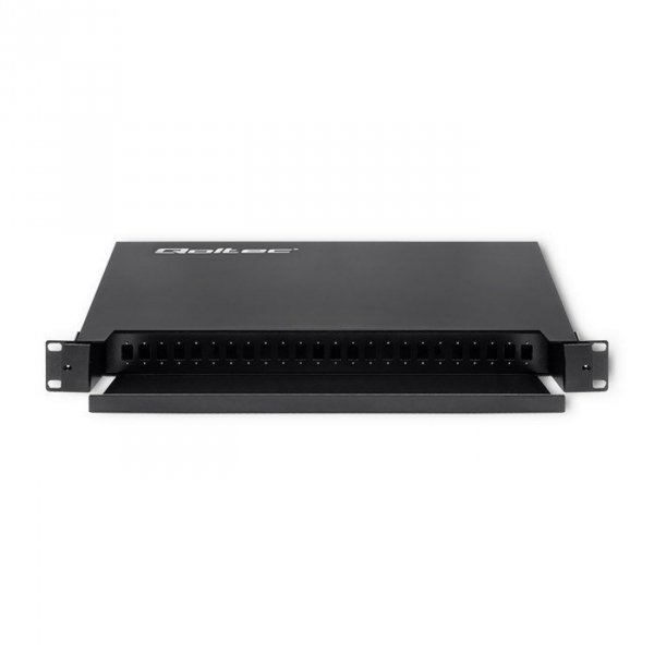 Qoltec 54480 Przełącznica światłowodowa RACK na szynie ODF | 24 porty | SC/ SX
