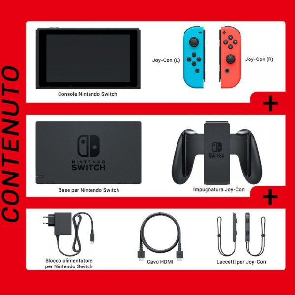 Nintendo Switch przenośna konsola do gier 15,8 cm (6.2&quot;) 32 GB Ekran dotykowy Wi-Fi Niebieski, Szary, Czerwony