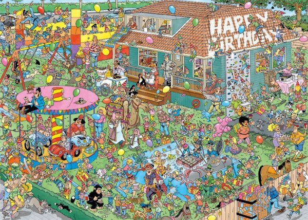 Jan van Haasteren Children&#039;s Birthday Party 1000 pcs Puzzle układanka 1000 szt. Komiksy