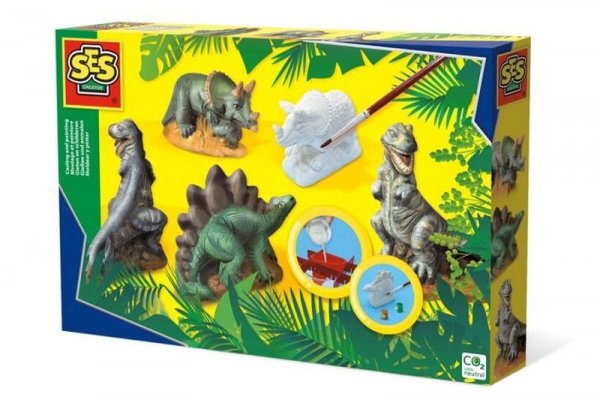 SES Creative Children&#039;s Dinosaurs Casting and Painting Set