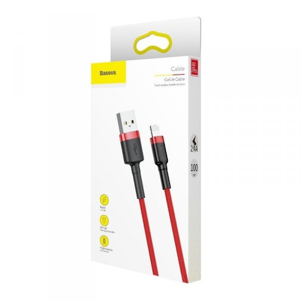 Kabel Lightning USB Baseus Cafule 1,5A 2m (czerwony)