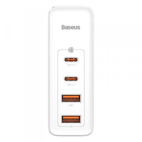 Ładowarka sieciowa Baseus GaN2 Pro, 2x USB + 2x USB-C, 100W, EU (biała)