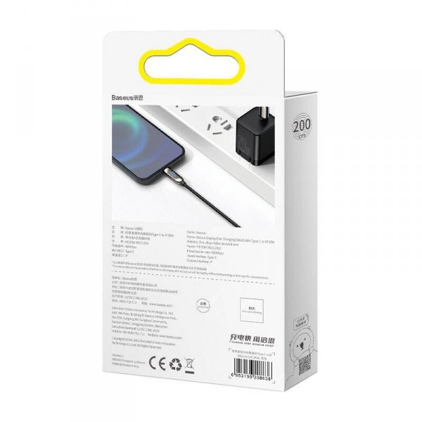Kabel USB-C do Lightning Baseus Display, PD, 20W, 2m (czarny)