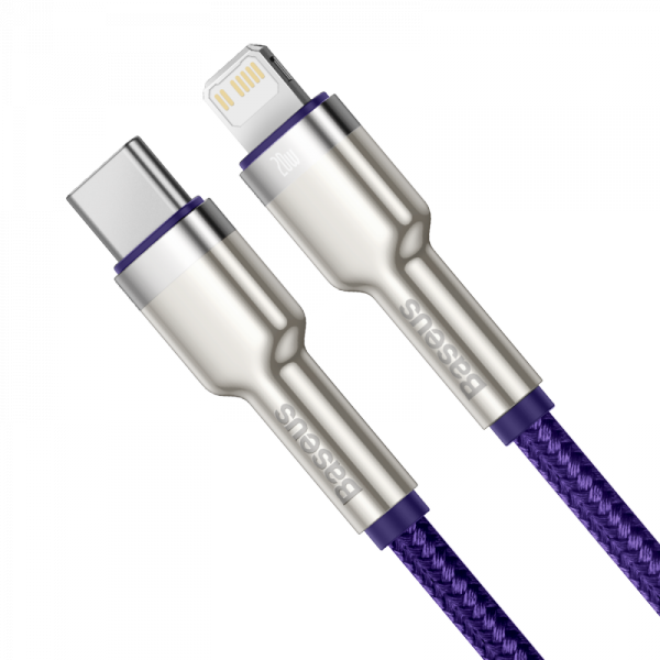 Kabel USB-C do Lightning Baseus Cafule, PD, 20W, 1m (fioletowy)