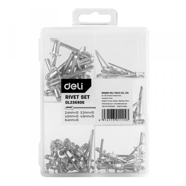 Zestaw nitów Deli Tools EDL236906 (75 sztuk)