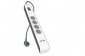 Listwa zasilająca Belkin Power Surge 4-PORT + 2xUSB-A 2.4A 525J 2m Grey/White 