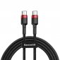 Kabel USB-C do USB-C PD Baseus Cafule PD 2.0 QC 3.0 60W 2m (czarno-czerwony) 
