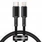 Kabel USB-C do Lightning Baseus High Density Braided, 20W, 5A, PD, 1m (czarny) 