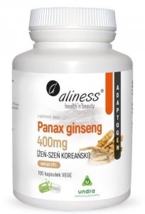 MEDICALINE Aliness Panax Ginseng (Żeń-szeń koreański) 20% 400mgx100kaps