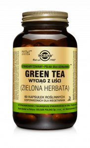 Solgar Green Tea (Zielona Herbata) wyciąg z liści (Termin ważności 09/2023)