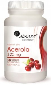 Acerola 125mg x 120 tab. Naturalna Vitamina C Aliness 