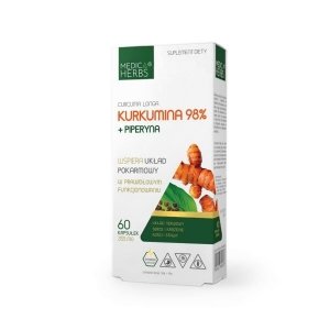 Medica Herbs Kurkumina 98 % + piperyna (Termin ważności 03/2023)