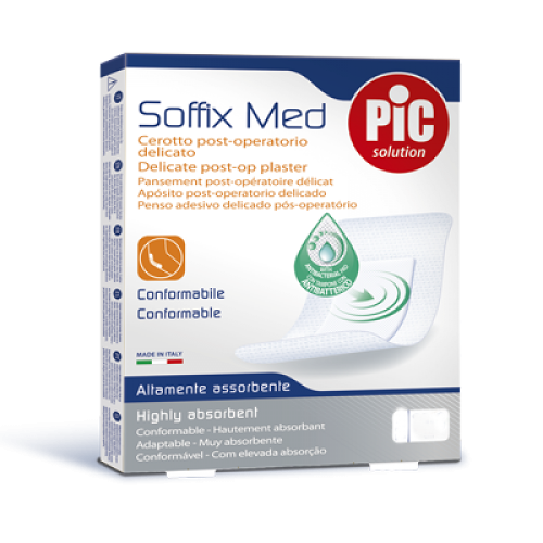 PIC Soffix-Med-10x12cm plaster wysoko chłonny , pooperacyjny z antybakteryjnym opatrunkiem