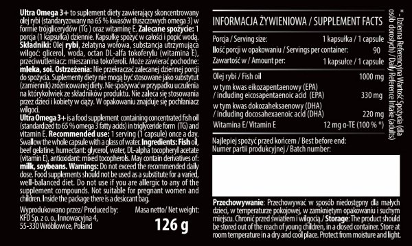 KFD Omega 3+ Triglycerides 90 kapsułek