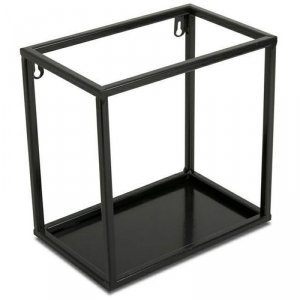 Półka wisząca ścienna metal czarna 24 cm LOFT