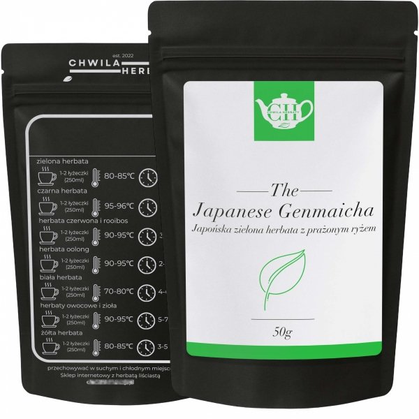 Japońska zielona herbata liściasta z prażonym ryżem 50g - Genmaicha