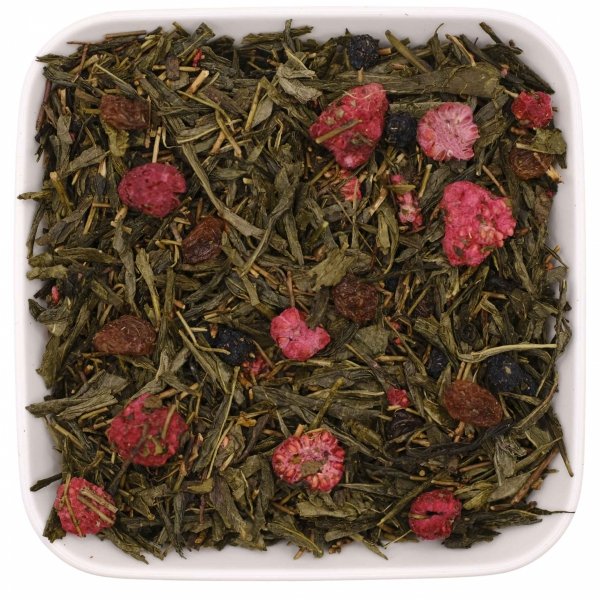 Japońska zielona herbata Sencha z maliną i rodzynką 50g - Malinowa Rozkosz